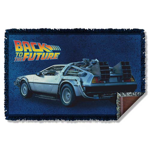 Back to the Future Delorean Woven Tapestry Blanket